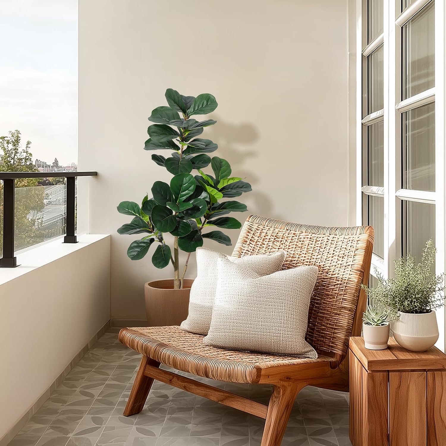 4 ft Fiddle Leaf Fig Tree Arti - Ficus Lyrata Tree 评论和价格