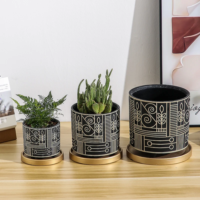 Simple Cylindrical Ceramic Flo - Aloe Vera Pot 评论和价格