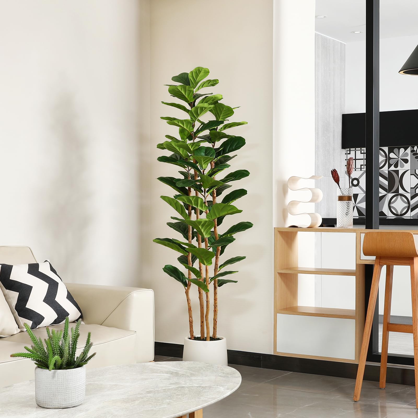 Artificial Fiddle Leaf Fig Tre - Ficus Lyrata Tree 评论和价格