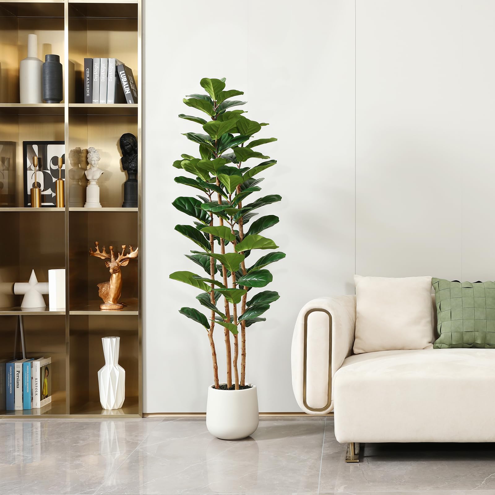 Artificial Fiddle Leaf Fig Tre - Ficus Lyrata Tree 评论和价格